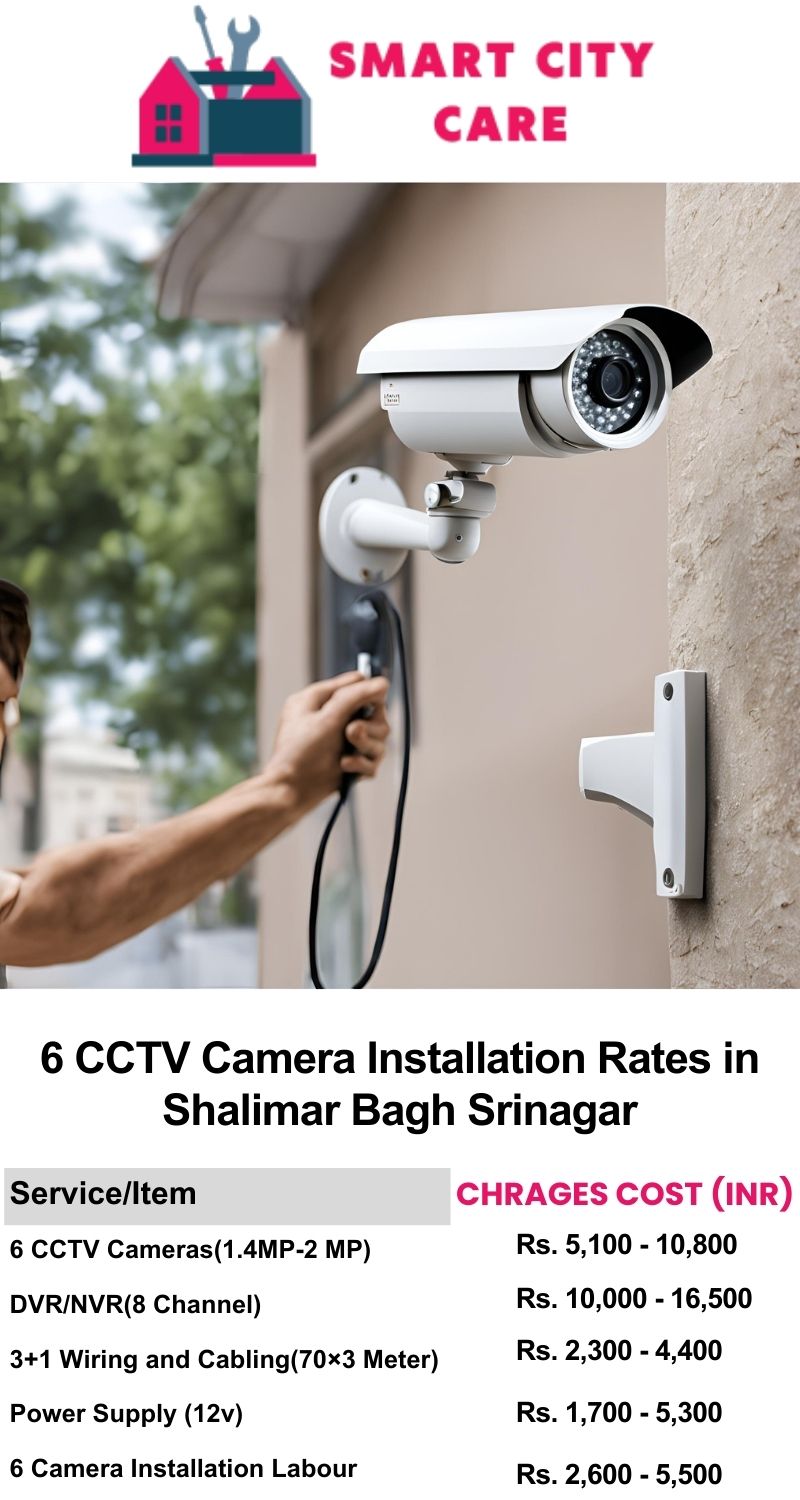 6 CCTV camera installation cost list in  Srinagar, Shalimar Bagh