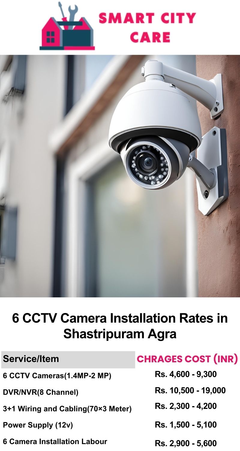 6 CCTV camera installation cost list in  Agra, Shastripuram