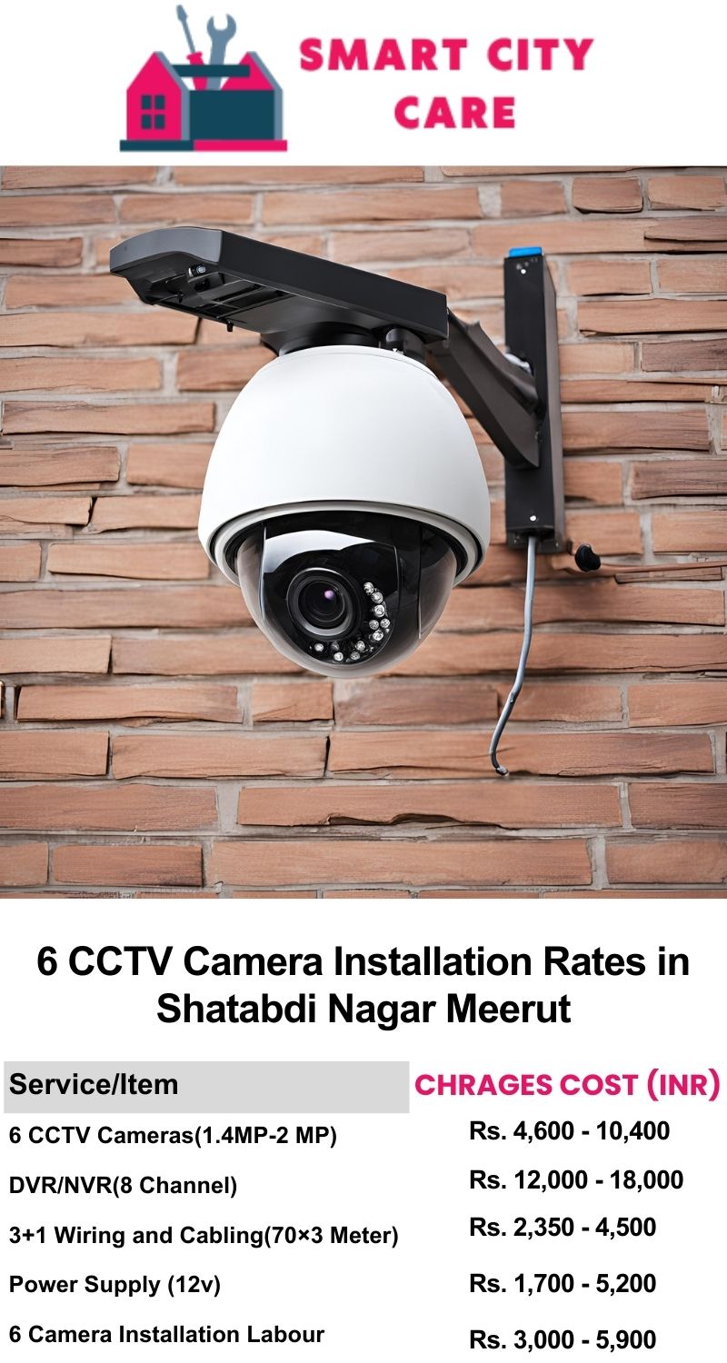 6 CCTV camera installation cost list in  Meerut, Shatabdi Nagar