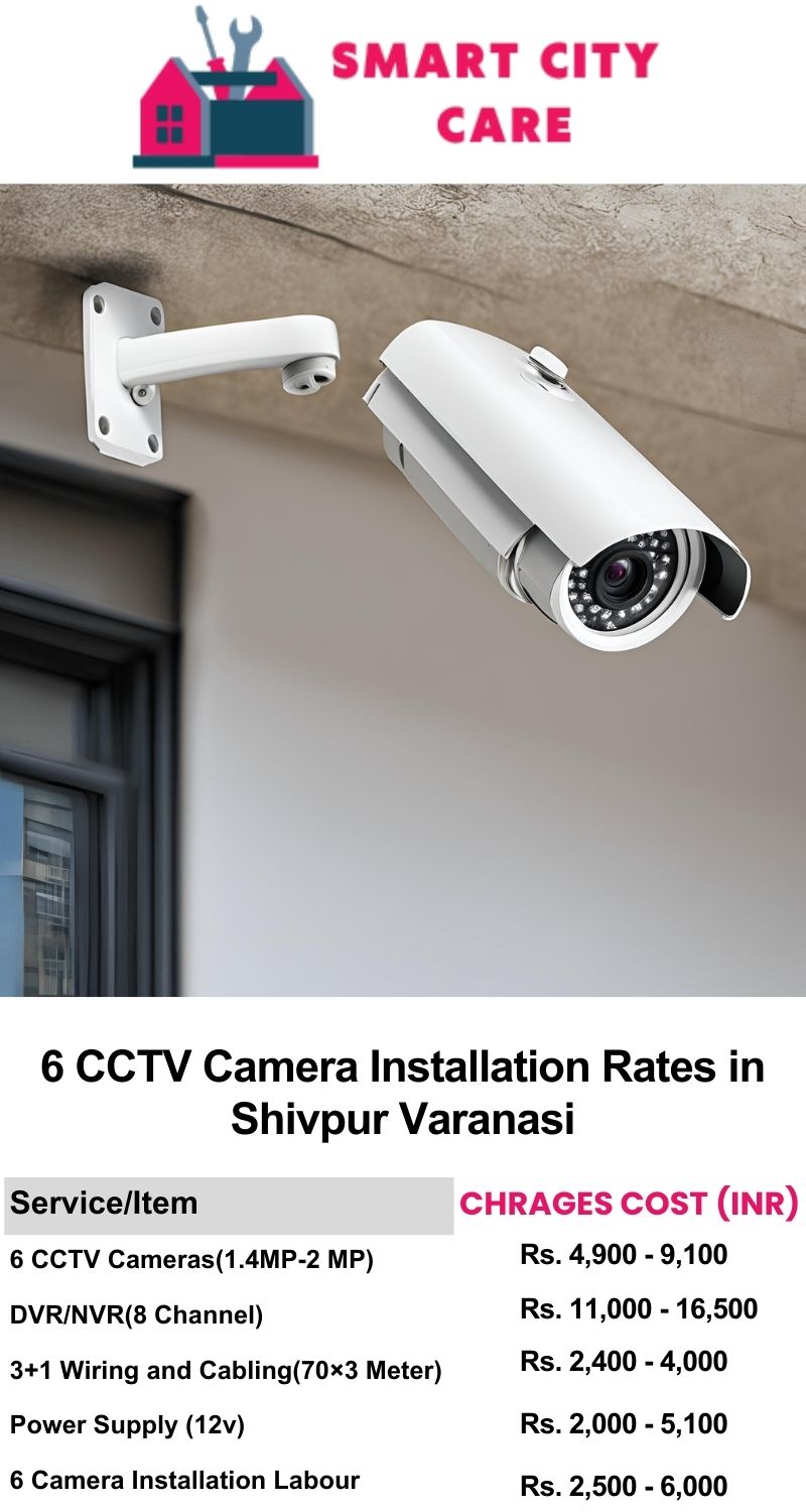 6 CCTV camera installation cost list in  Varanasi, Shivpur