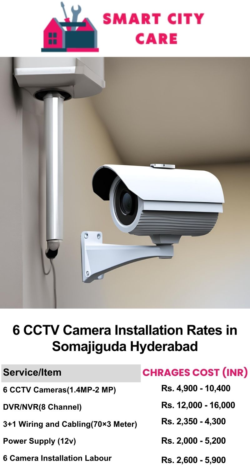 6 CCTV camera installation cost list in  Hyderabad, Somajiguda