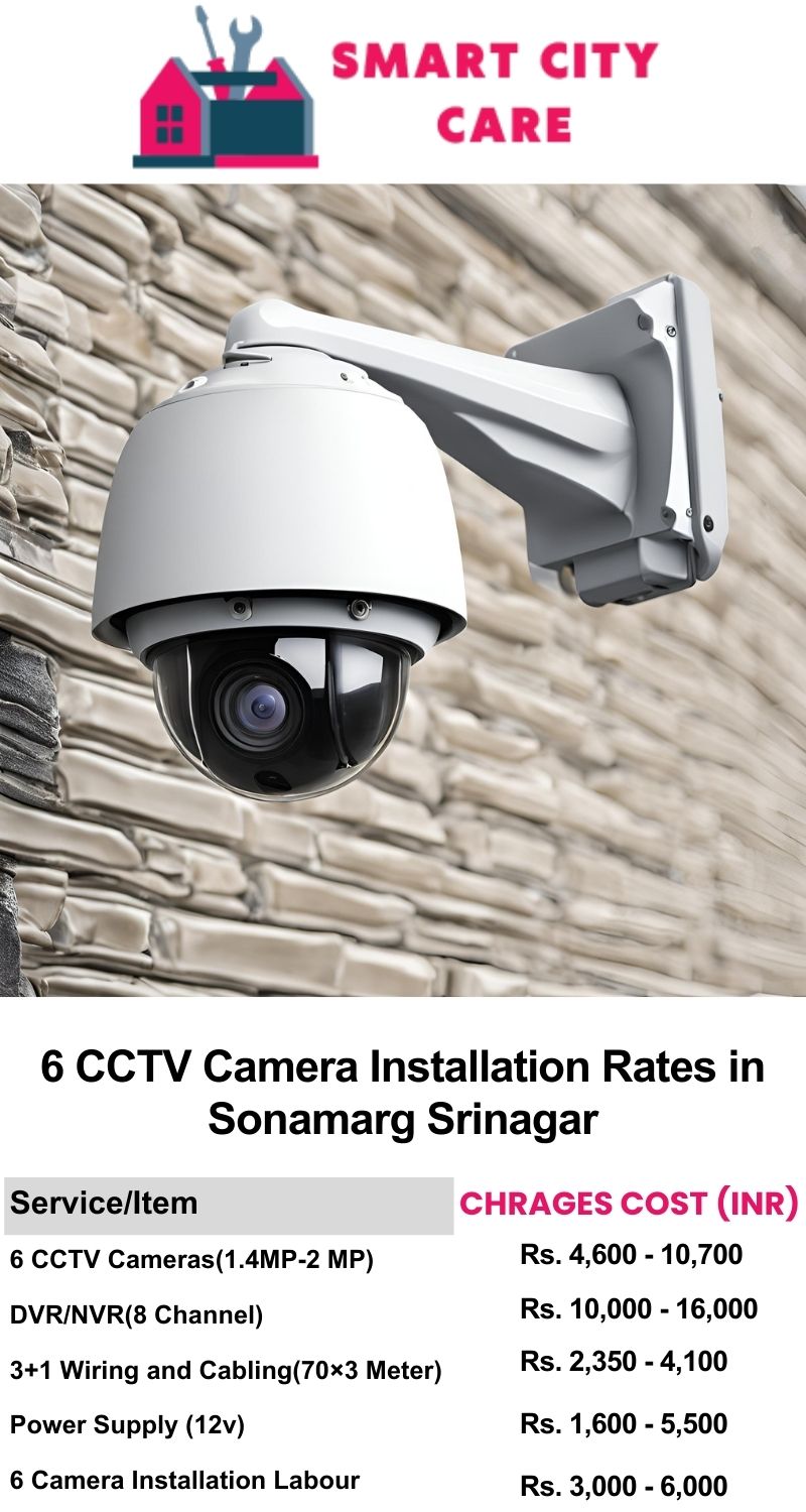 6 CCTV camera installation cost list in  Srinagar, Sonamarg