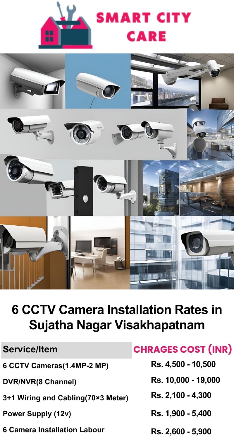 6 CCTV camera installation cost list in  Visakhapatnam, Sujatha Nagar