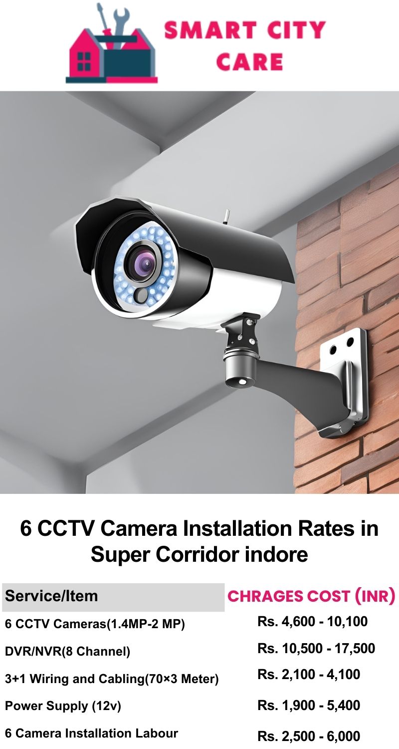 6 CCTV camera installation cost list in  Indore, Super Corridor