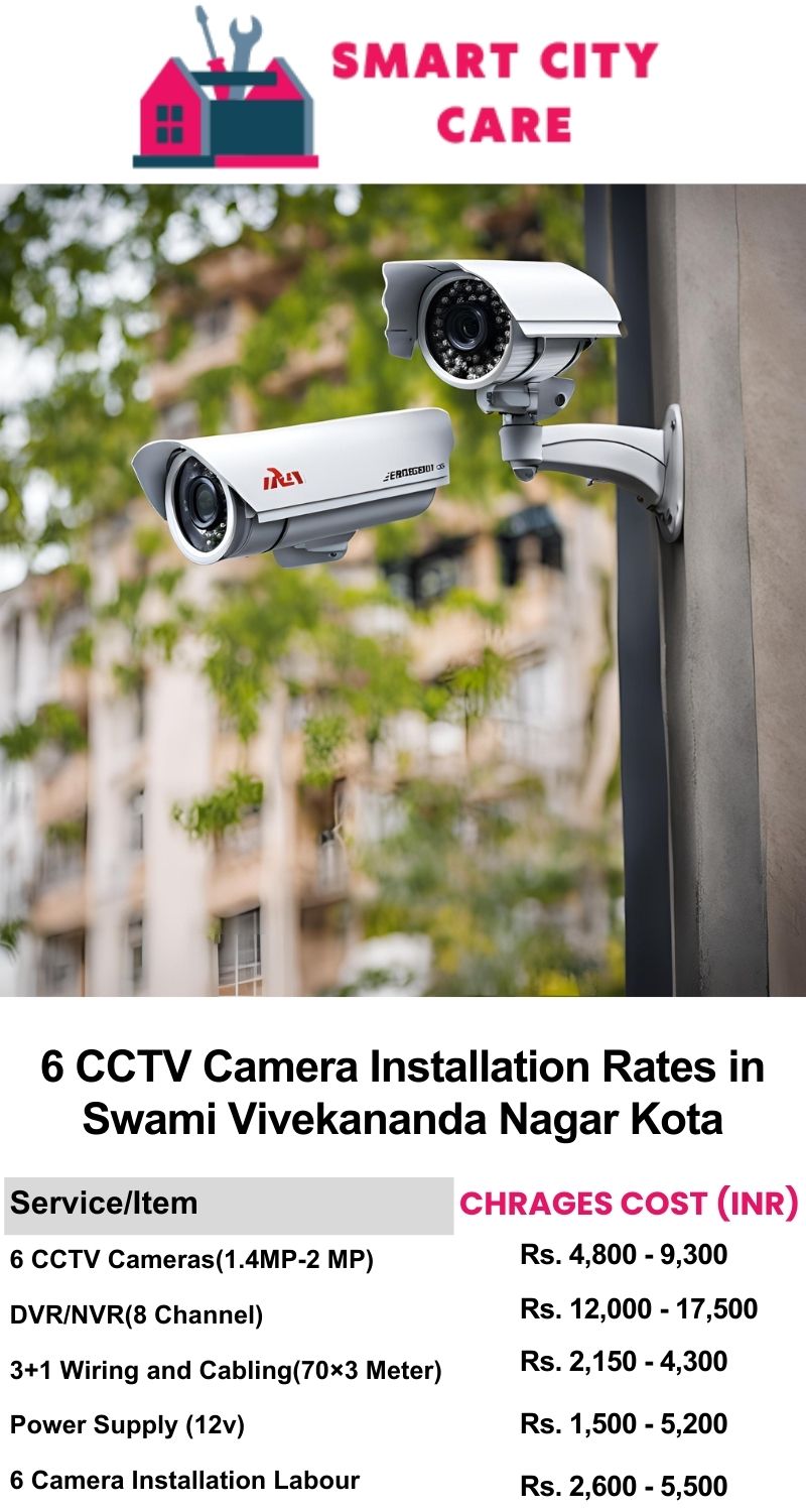 6 CCTV camera installation cost list in  Kota, Swami Vivekananda Nagar