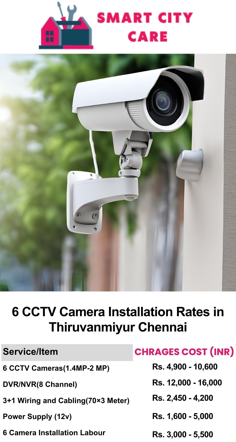 6 CCTV camera installation cost list in  Chennai, Thiruvanmiyur