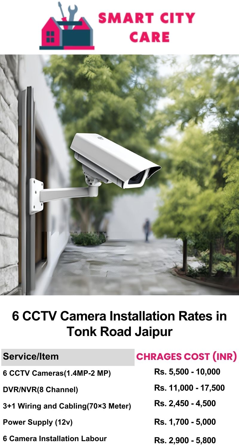 6 CCTV camera installation cost list in  Jaipur, Tonk Road