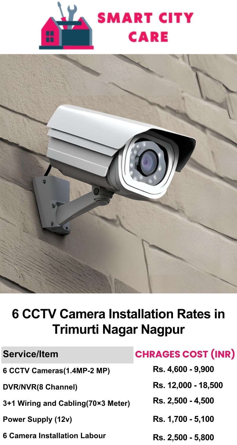 6 CCTV camera installation cost list in  Nagpur, Trimurti Nagar