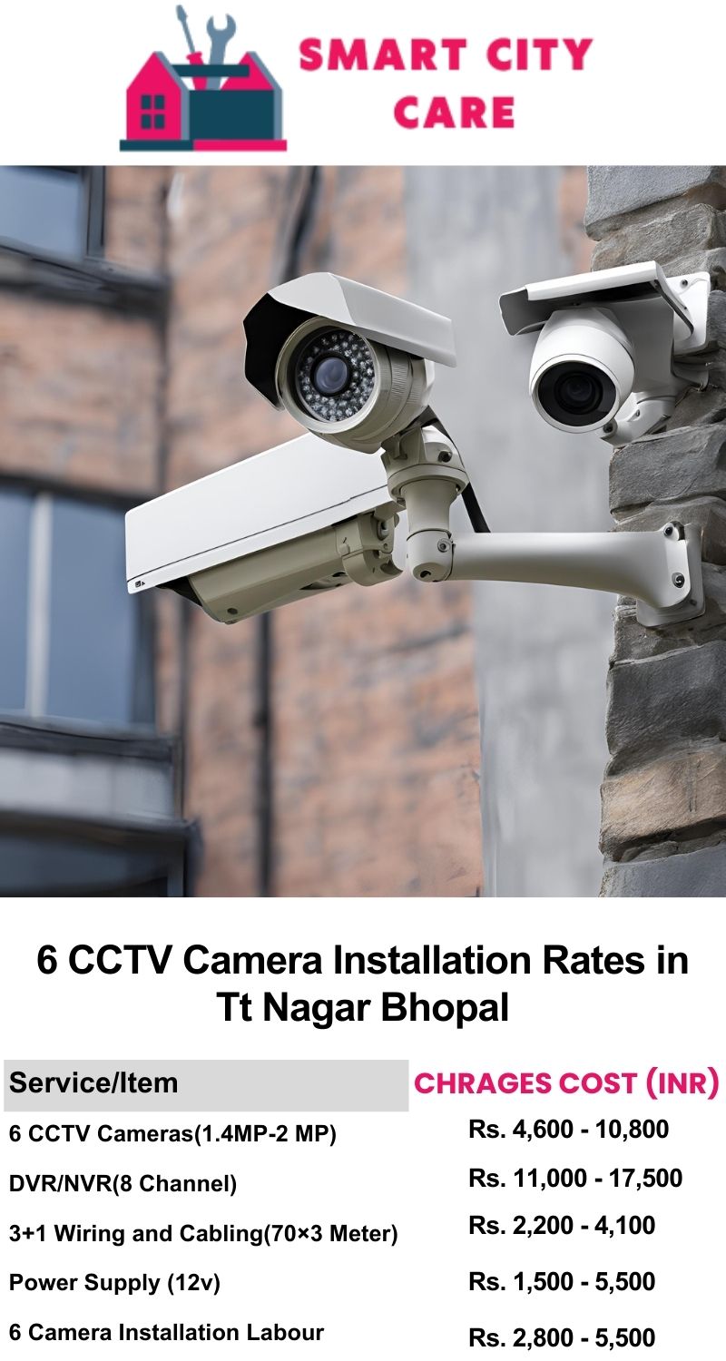 6 CCTV camera installation cost list in  Bhopal, TT Nagar