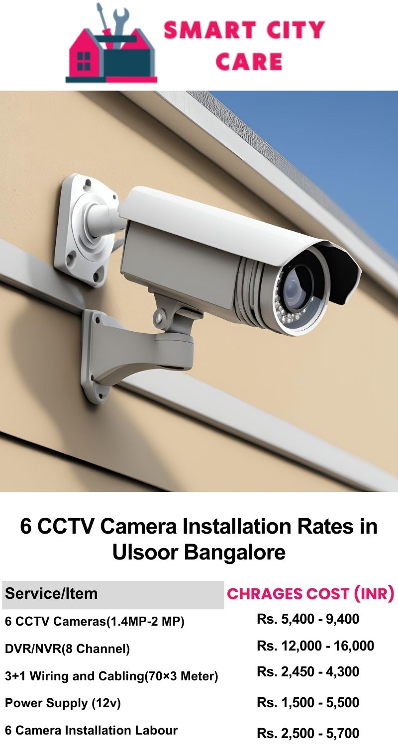 6 CCTV camera installation cost list in  Bangalore, Ulsoor