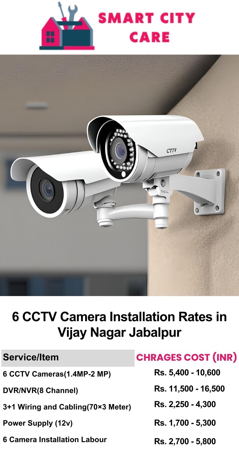 6 CCTV camera installation cost list in  Jabalpur, Vijay Nagar