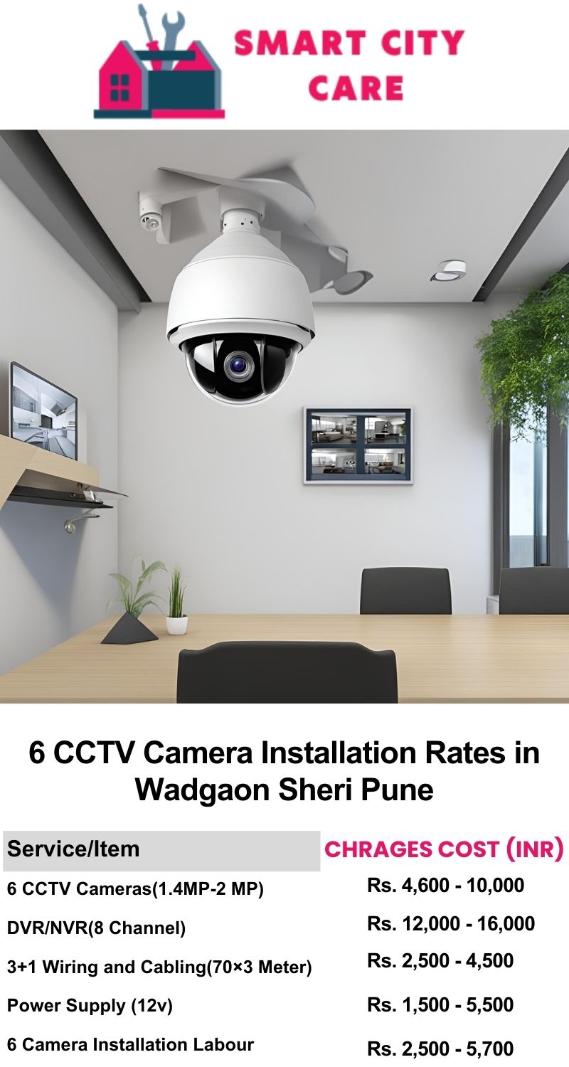 6 CCTV camera installation cost list in  Pune, Wadgaon Sheri