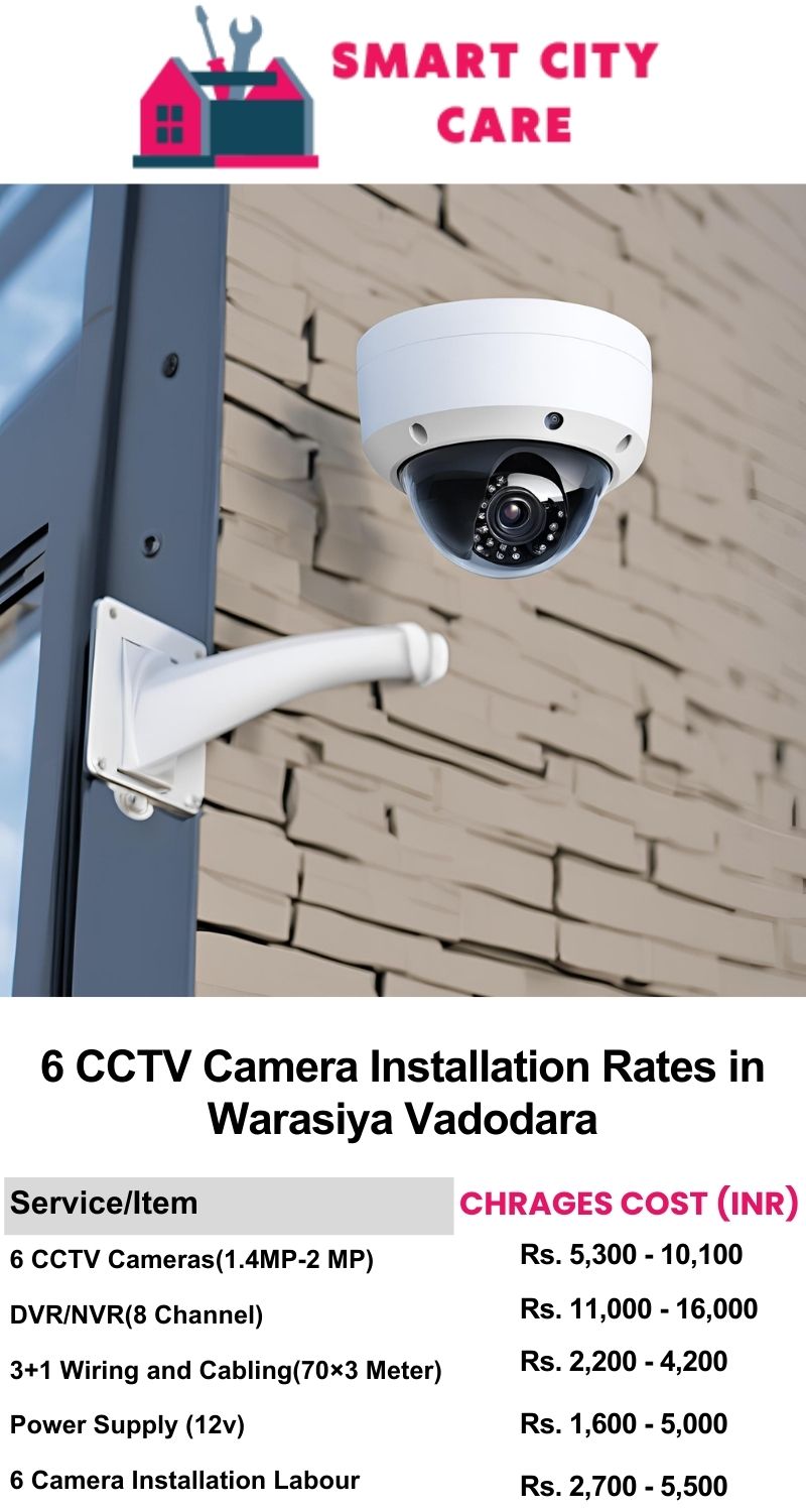 6 CCTV camera installation cost list in  Vadodara, Warasiya