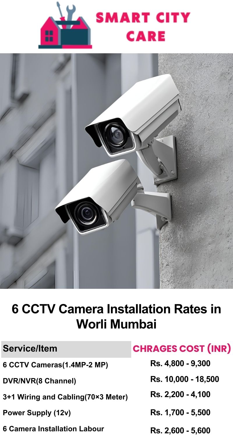 6 CCTV camera installation cost list in  Mumbai, Worli