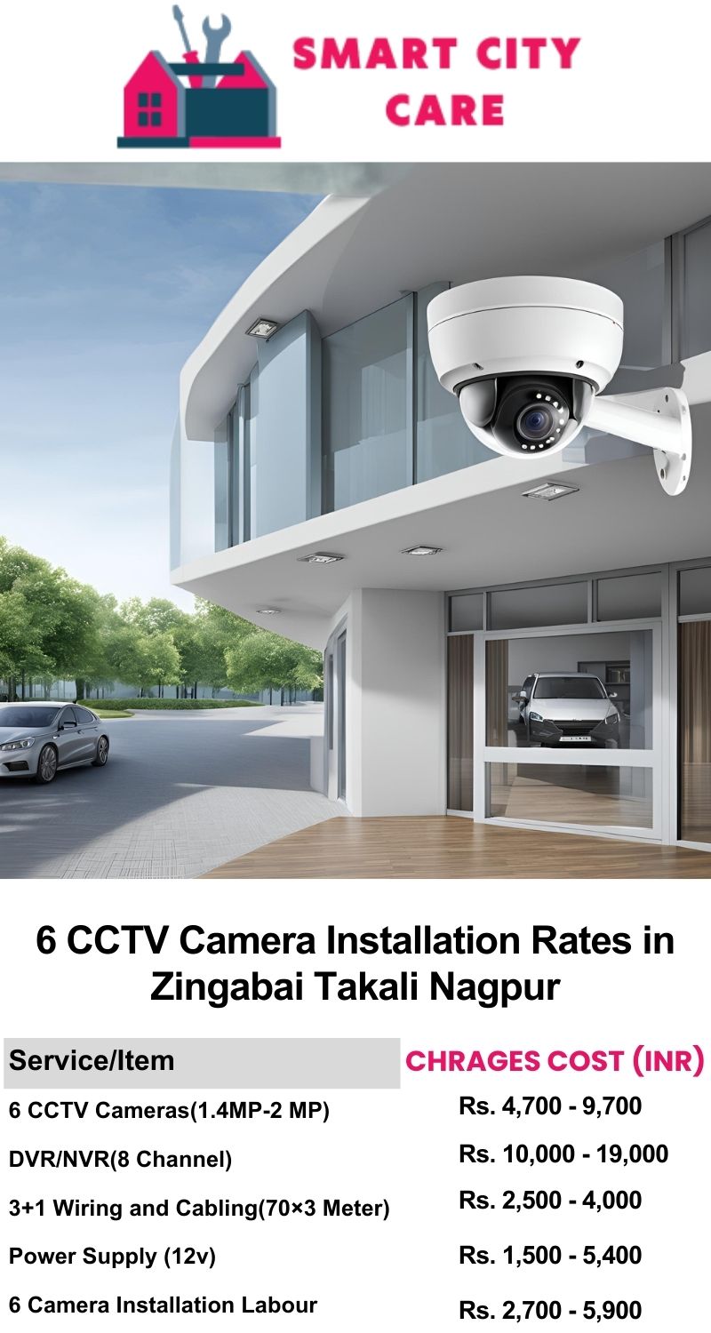 6 CCTV camera installation cost list in  Nagpur, Zingabai Takali