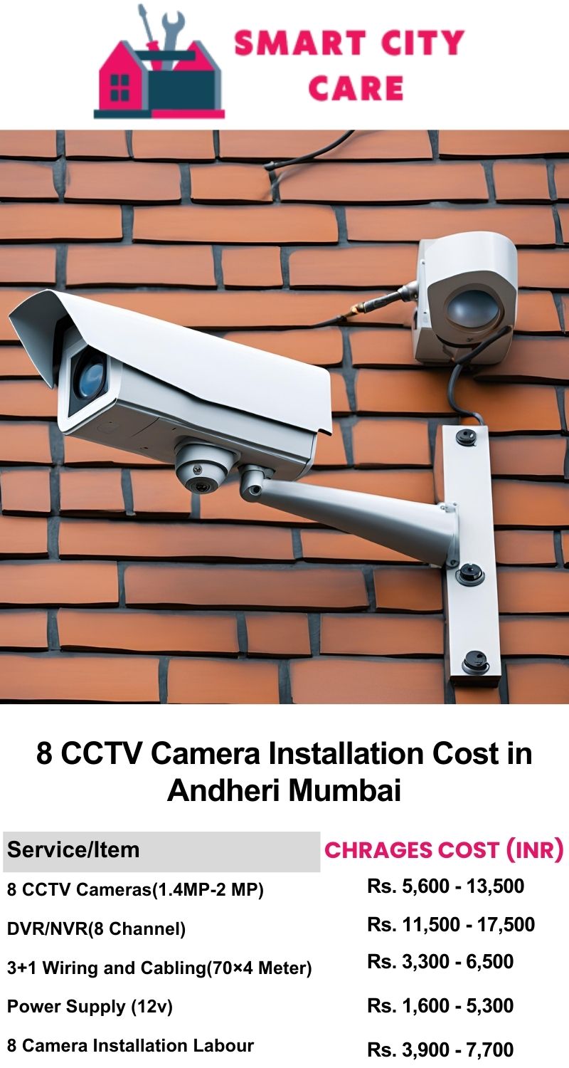 8 CCTV camera installation cost list in  Mumbai, Andheri