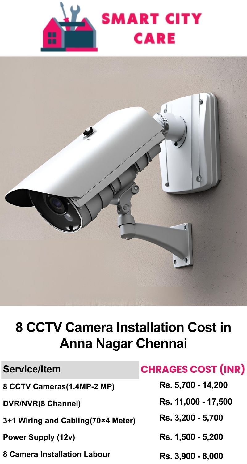 8 CCTV camera installation cost list in  Chennai, Anna Nagar