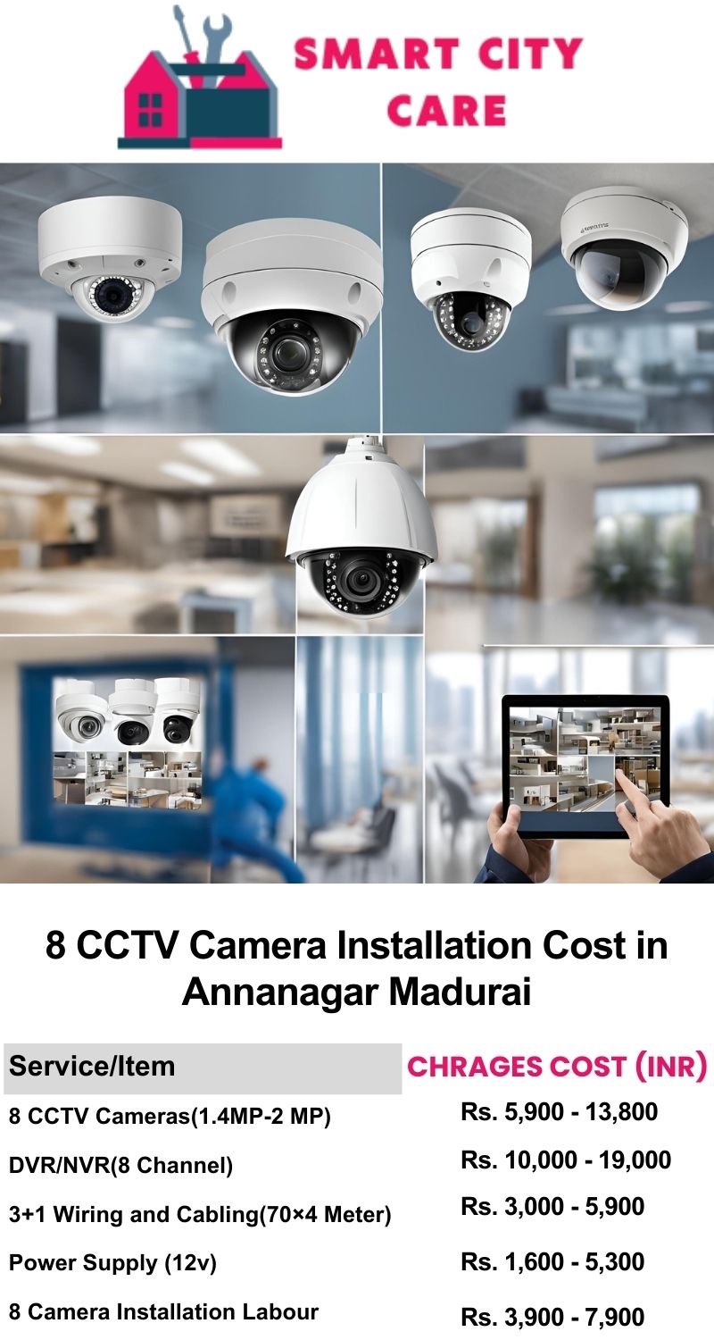 8 CCTV camera installation cost list in  Madurai, Annanagar