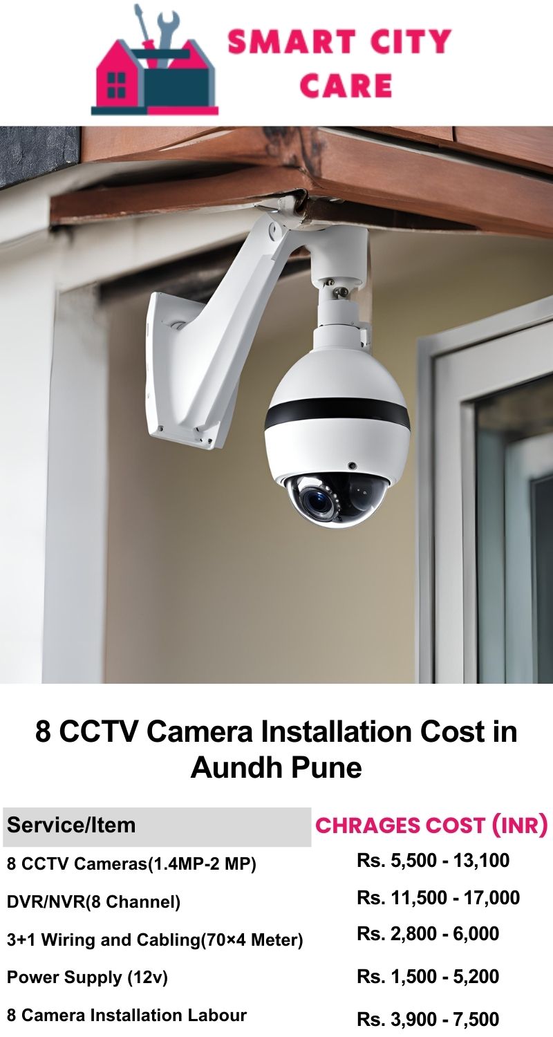 8 CCTV camera installation cost list in  Pune, Aundh