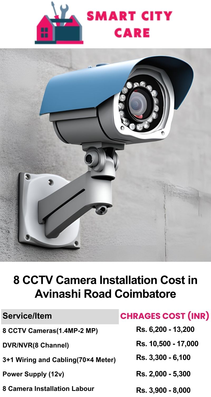 8 CCTV camera installation cost list in  Coimbatore, Avinashi Road