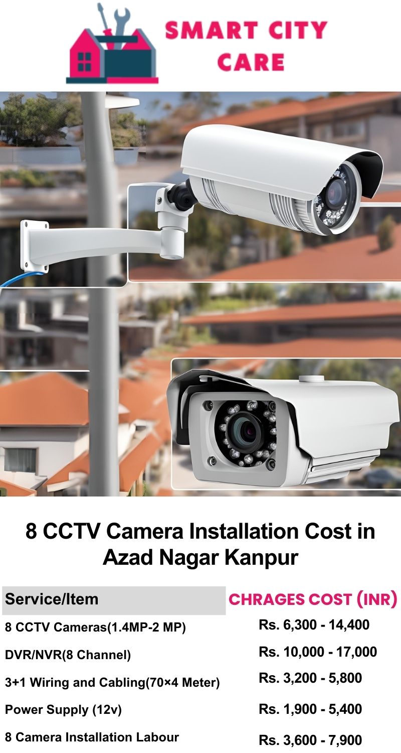 8 CCTV camera installation cost list in  Kanpur, Azad Nagar