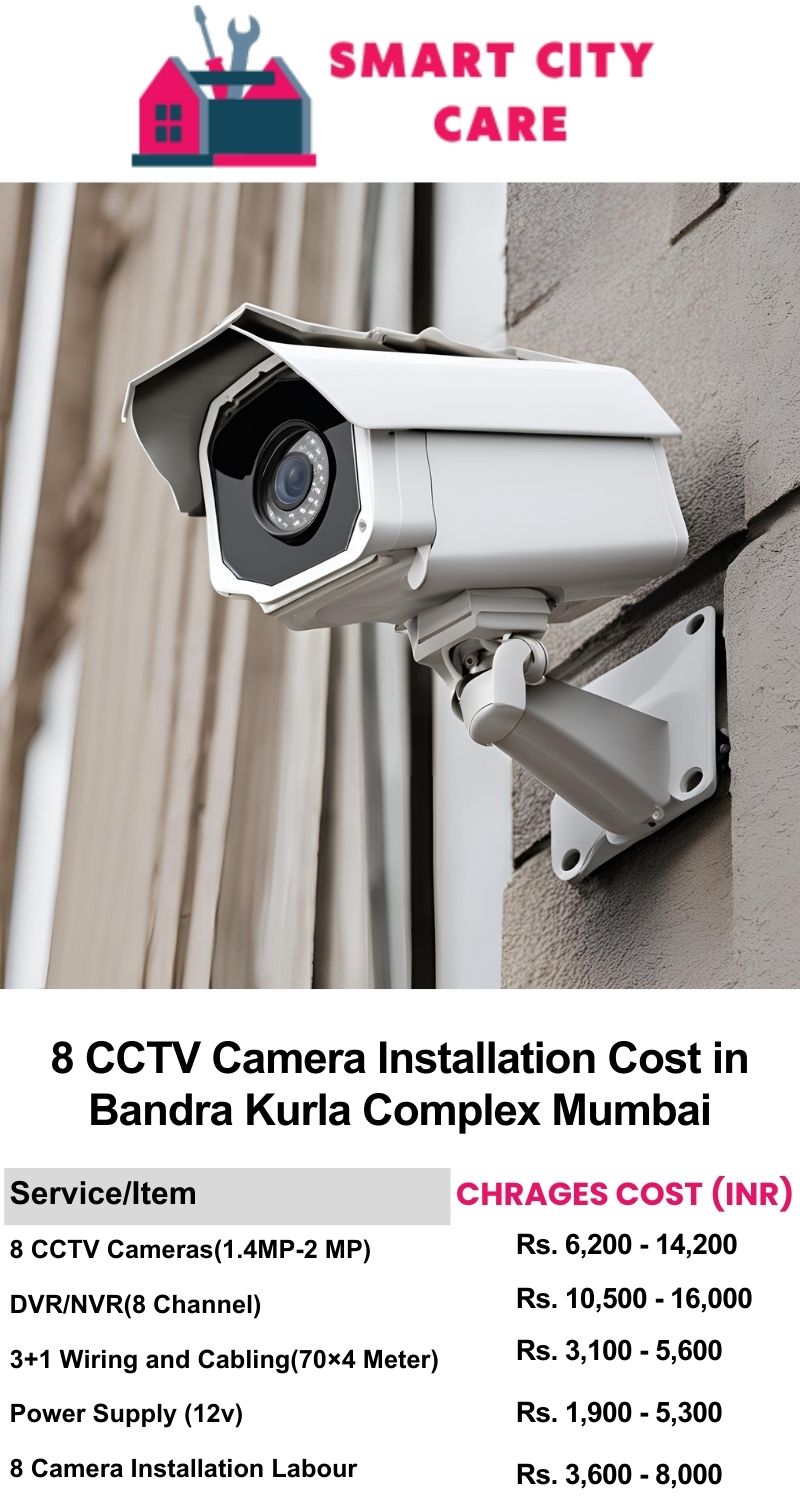 8 CCTV camera installation cost list in  Mumbai, Bandra Kurla Complex