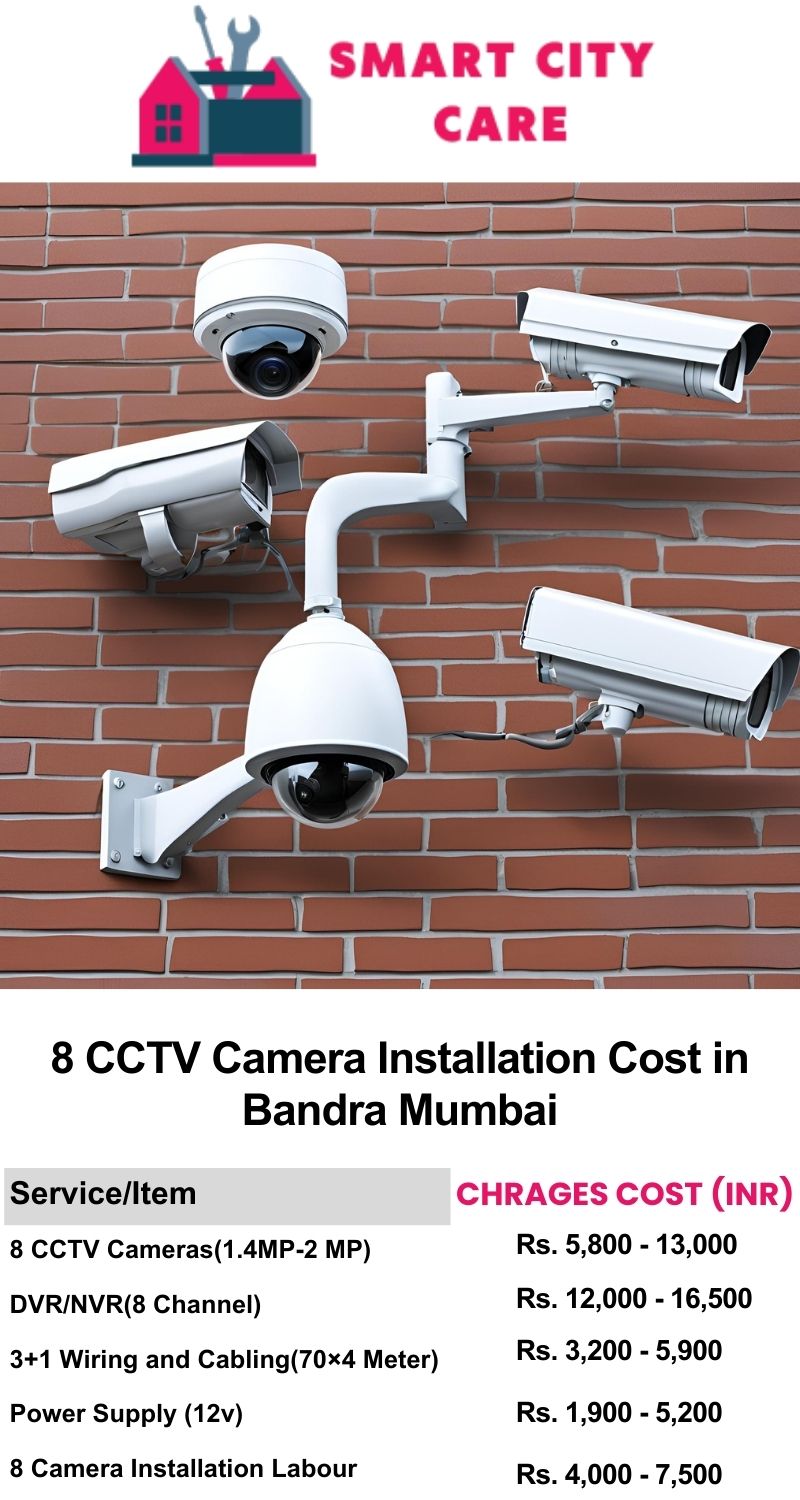 8 CCTV camera installation cost list in  Mumbai, Bandra