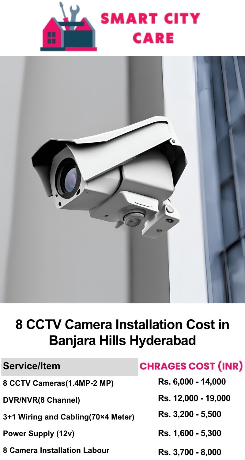 8 CCTV camera installation cost list in  Hyderabad, Banjara Hills