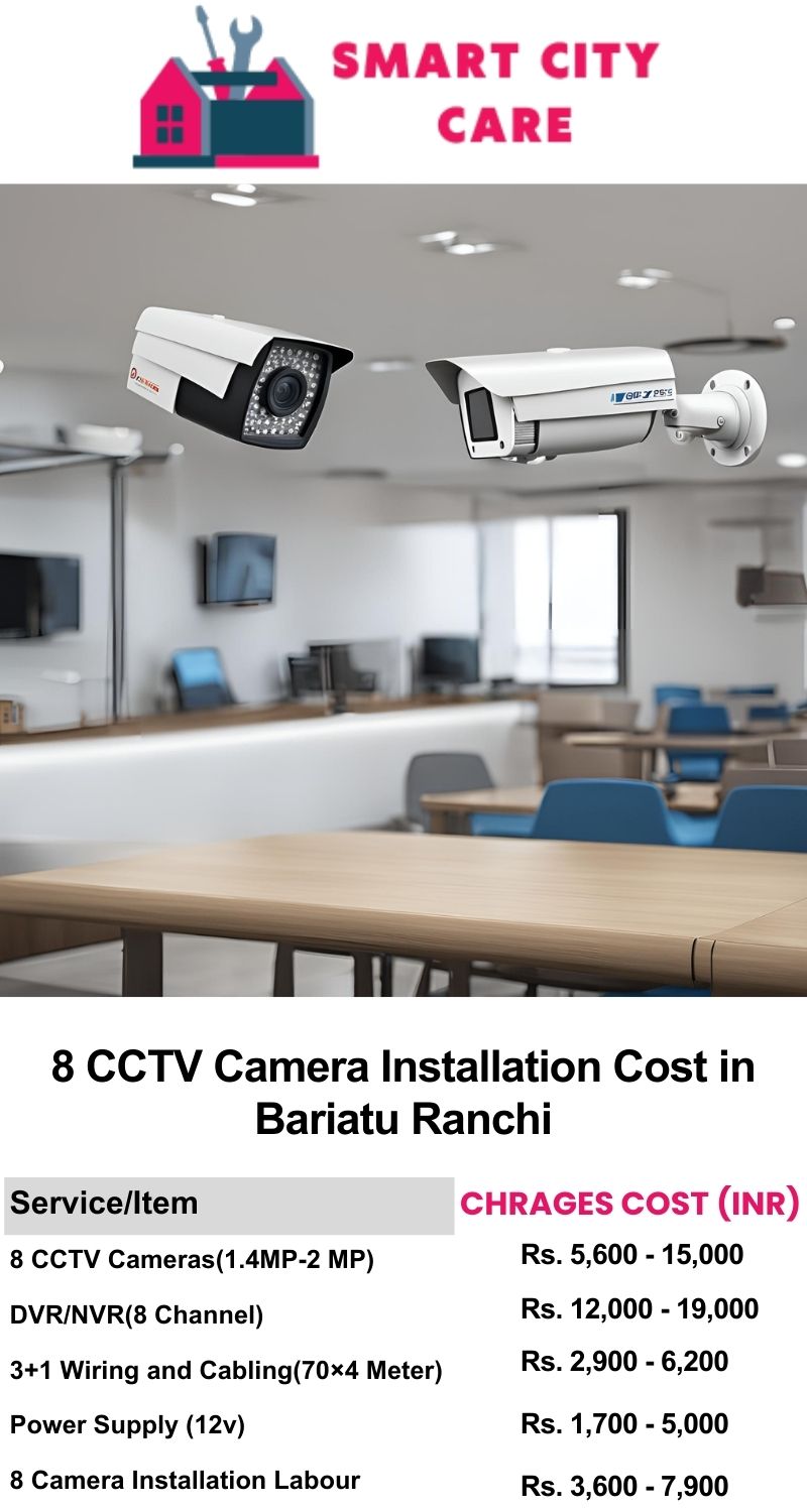 8 CCTV camera installation cost list in  Ranchi, Bariatu