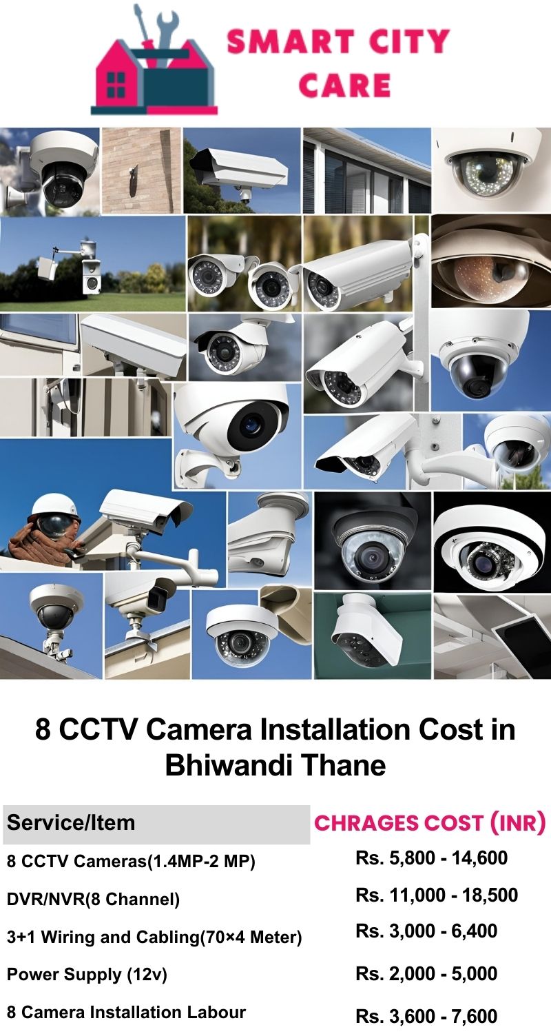 8 CCTV camera installation cost list in  Thane, Bhiwandi