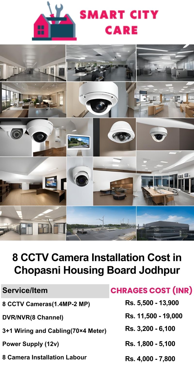 8 CCTV camera installation cost list in  Jodhpur, Chopasni Housing Board