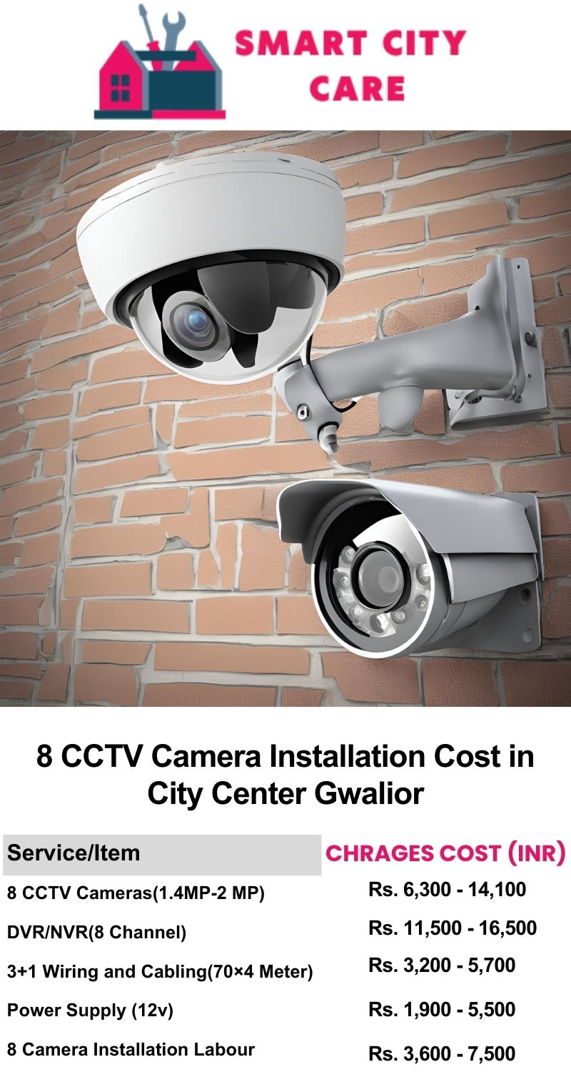 8 CCTV camera installation cost list in  Gwalior, City Center