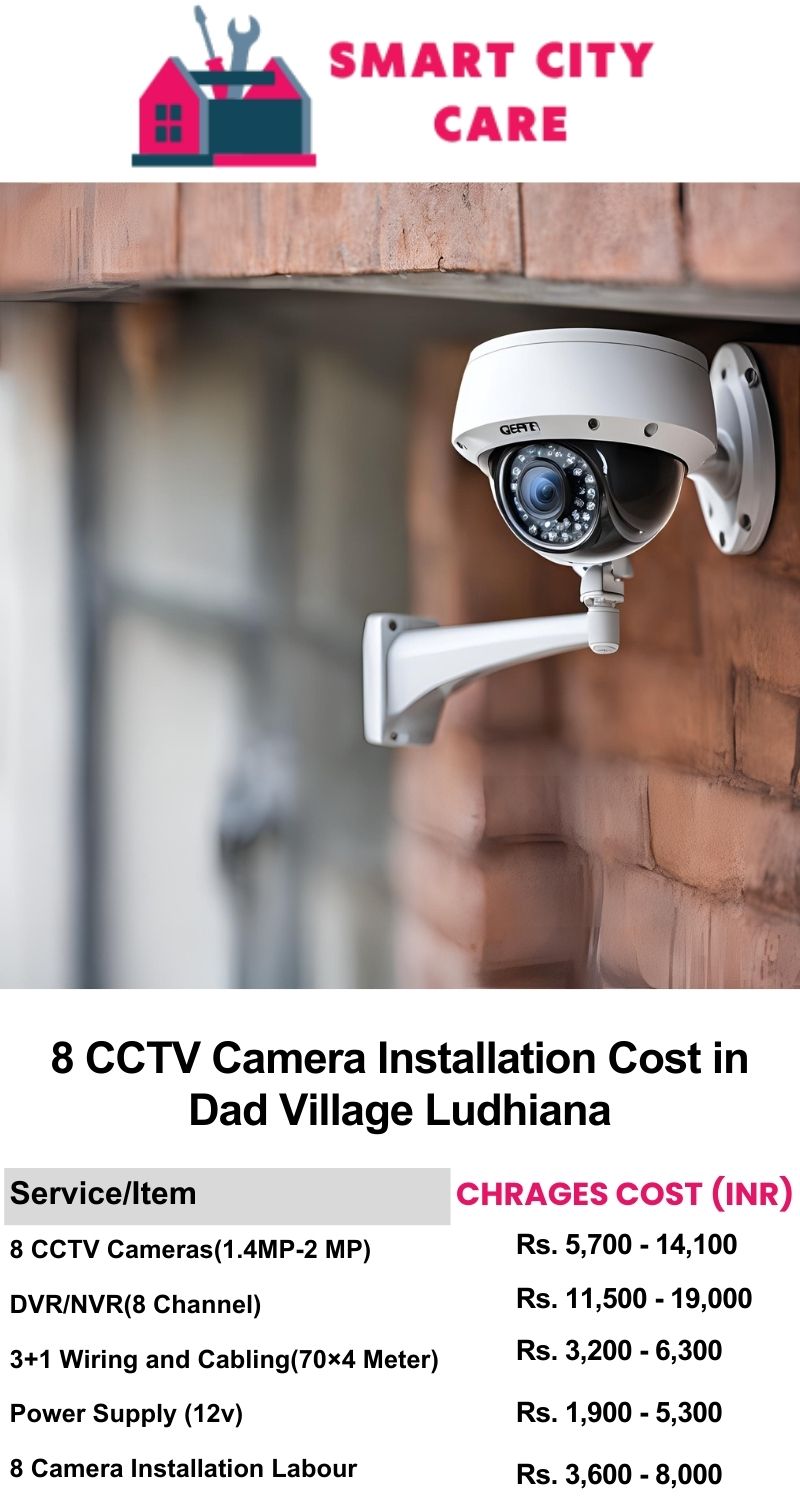 8 CCTV camera installation cost list in  Ludhiana, Dad Village