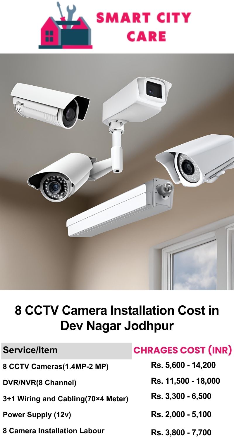 8 CCTV camera installation cost list in  Jodhpur, Dev Nagar