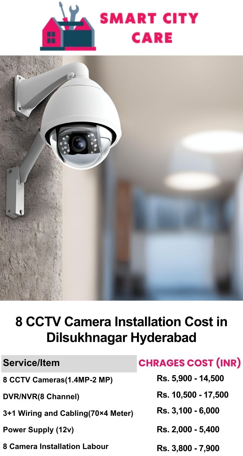 8 CCTV camera installation cost list in  Hyderabad, Dilsukhnagar