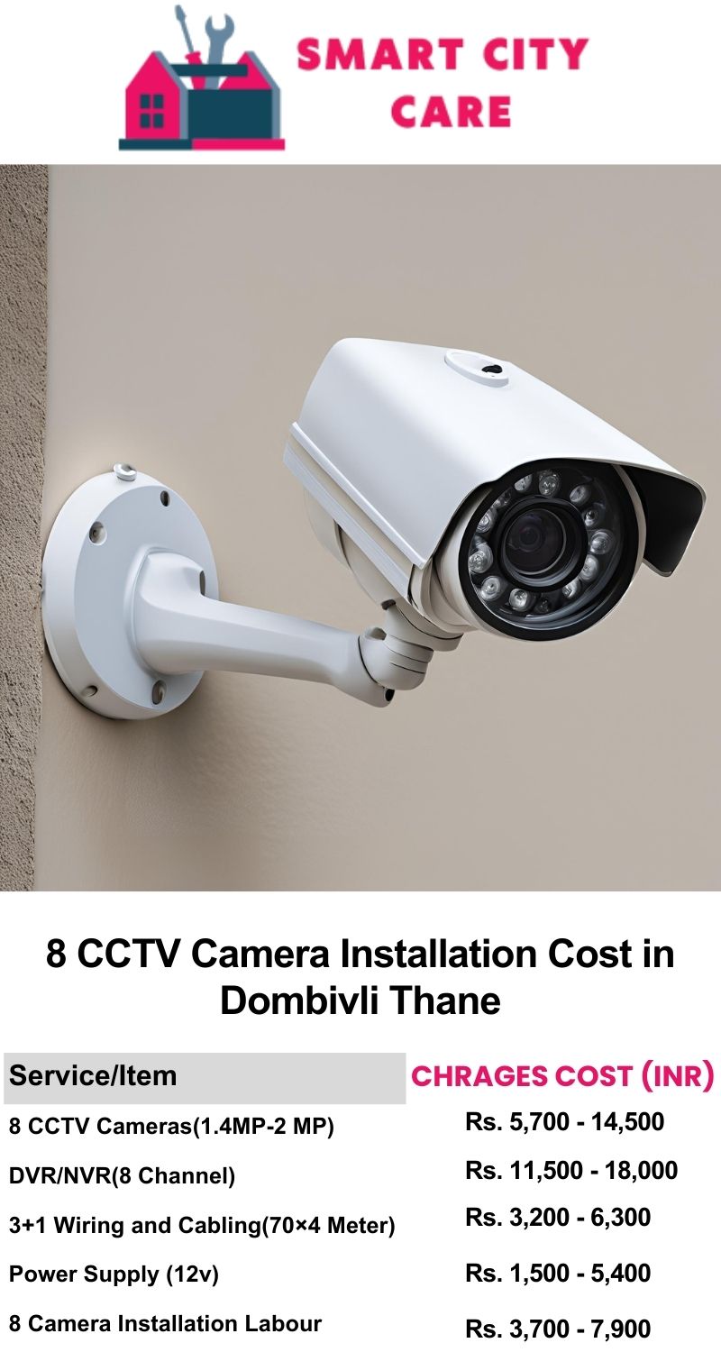 8 CCTV camera installation cost list in  Thane, Dombivli