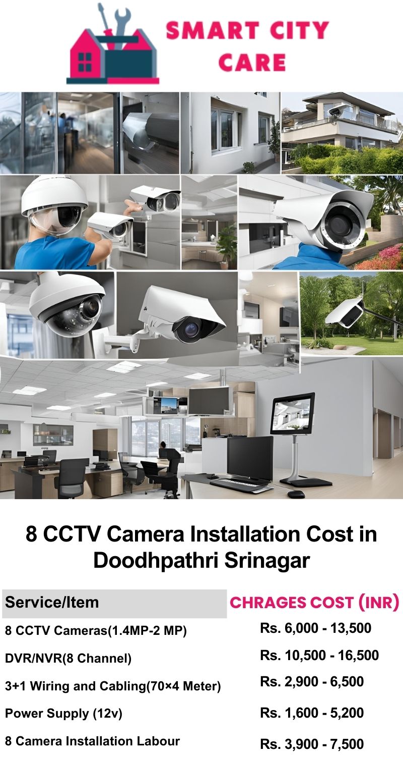 8 CCTV camera installation cost list in  Srinagar, Doodhpathri