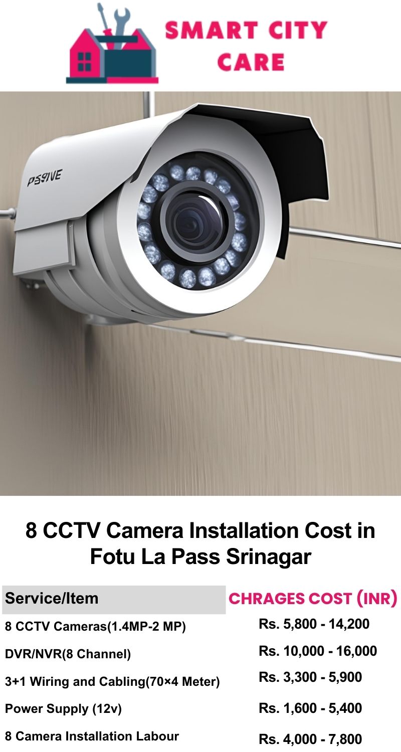 8 CCTV camera installation cost list in  Srinagar, Fotu La Pass