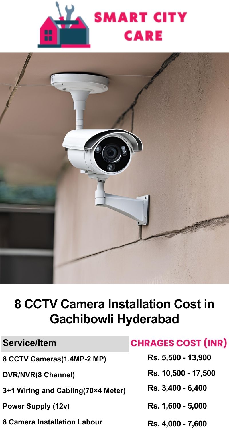 8 CCTV camera installation cost list in  Hyderabad, Gachibowli