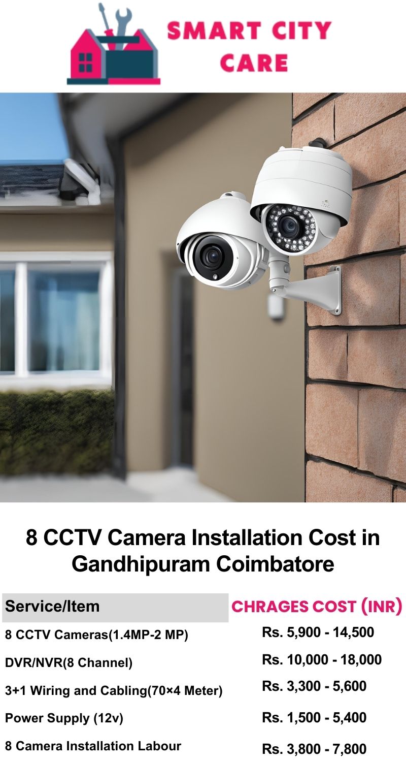 8 CCTV camera installation cost list in  Coimbatore, Gandhipuram