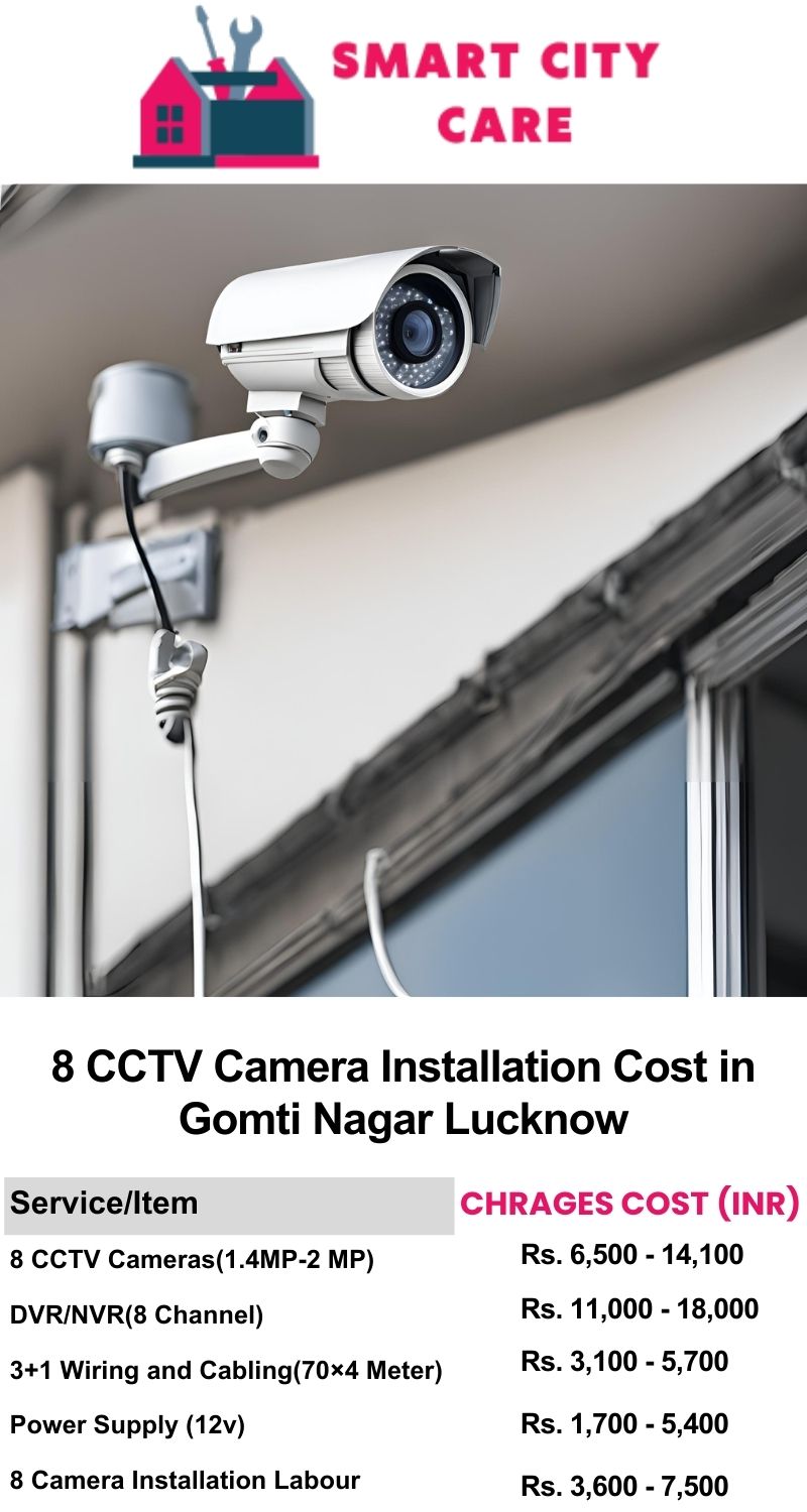 8 CCTV camera installation cost list in  Lucknow, Gomti Nagar