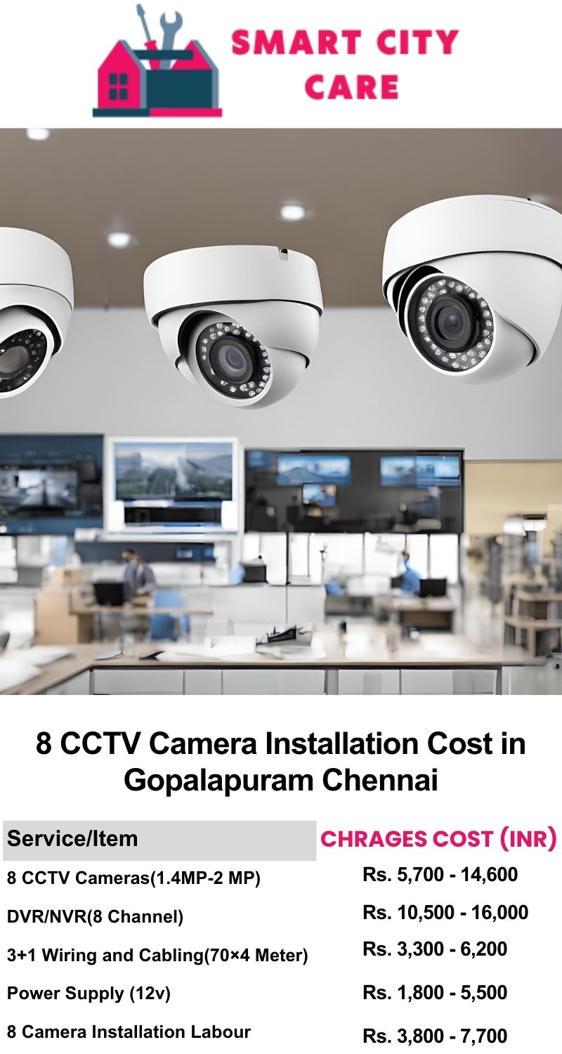 8 CCTV camera installation cost list in  Chennai, Gopalapuram