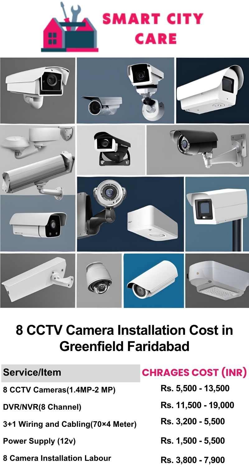 8 CCTV camera installation cost list in  Faridabad, Greenfield