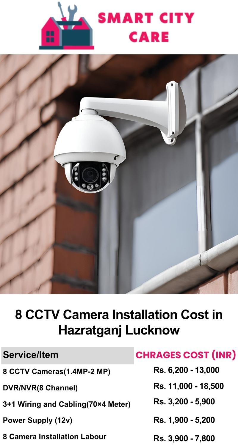 8 CCTV camera installation cost list in  Lucknow, Hazratganj