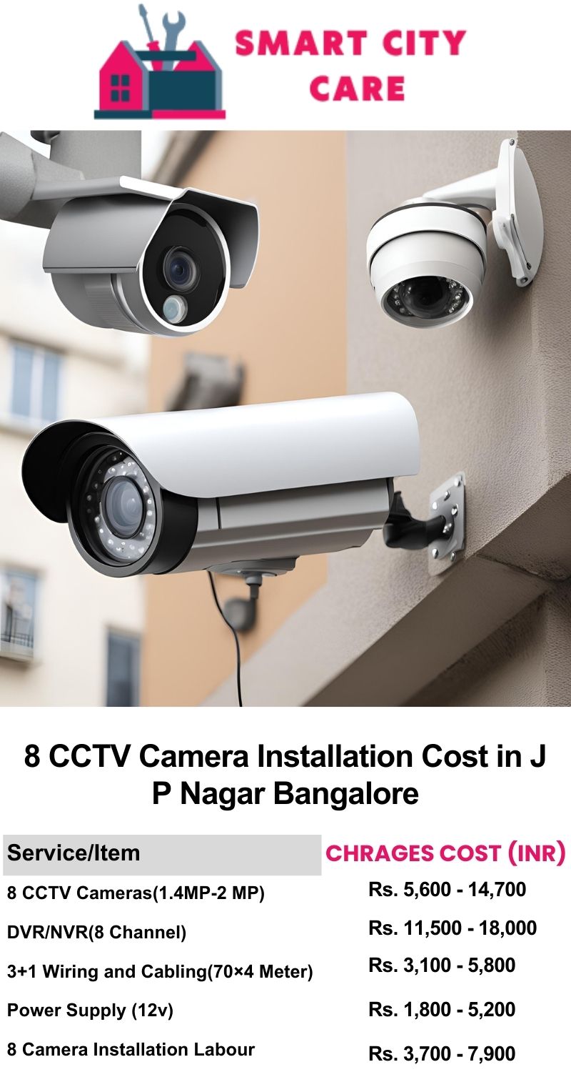 8 CCTV camera installation cost list in  Bangalore, J. P. Nagar