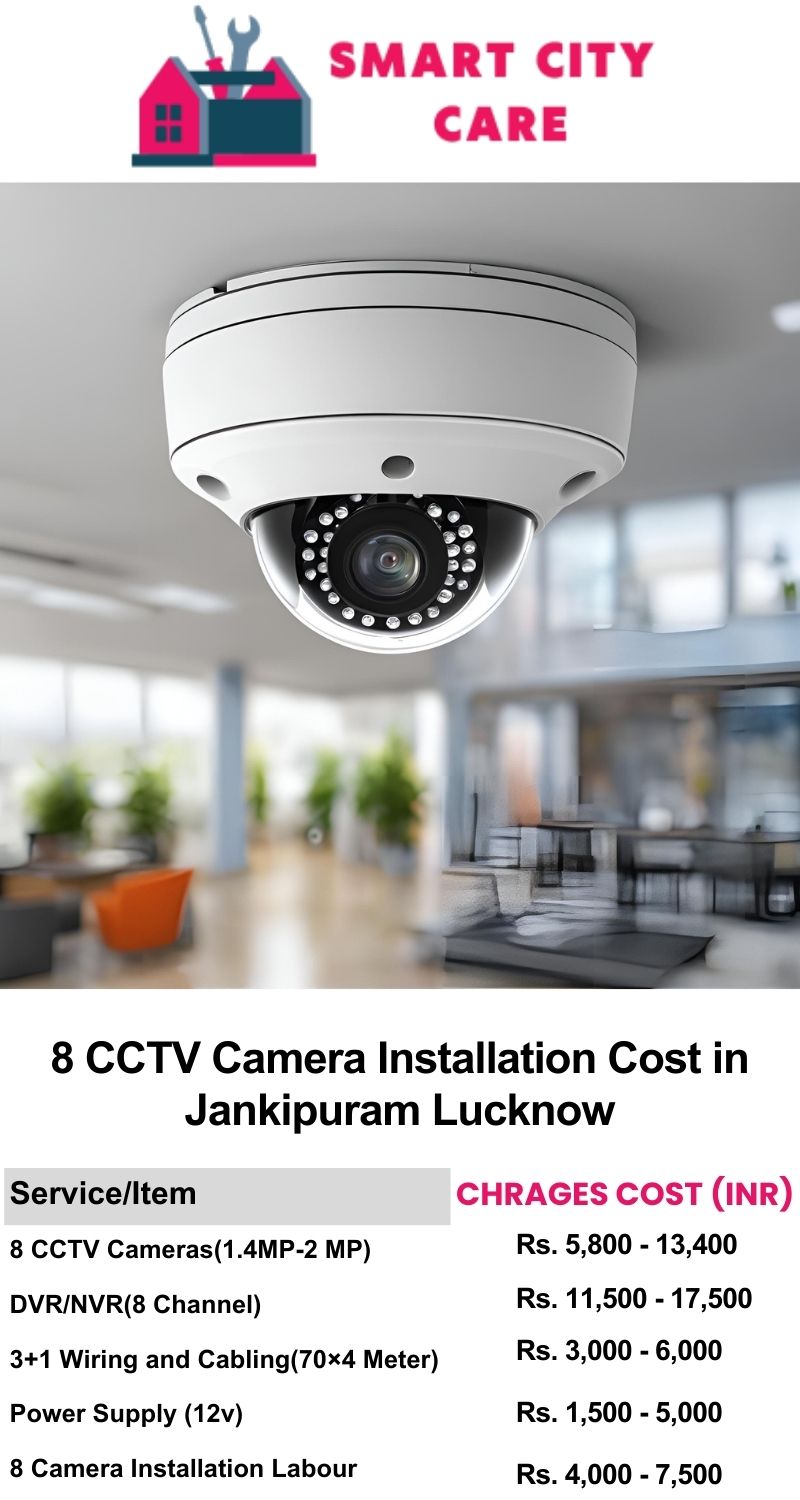 8 CCTV camera installation cost list in  Lucknow, Jankipuram