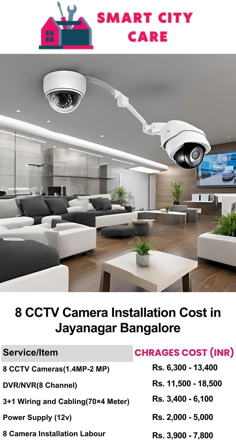 8 CCTV camera installation cost list in  Bangalore, Jayanagar