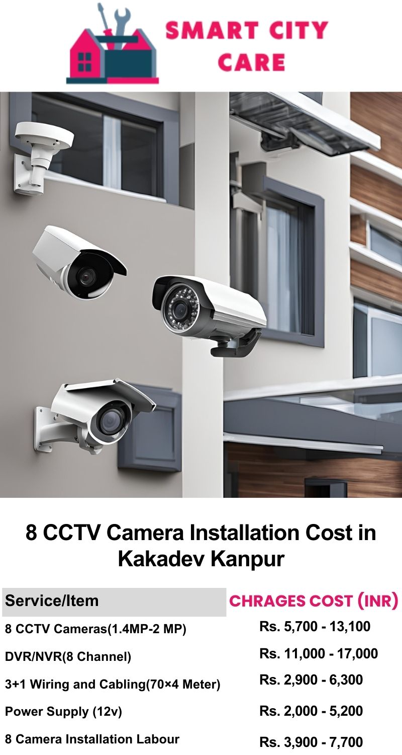 8 CCTV camera installation cost list in  Kanpur, Kakadev