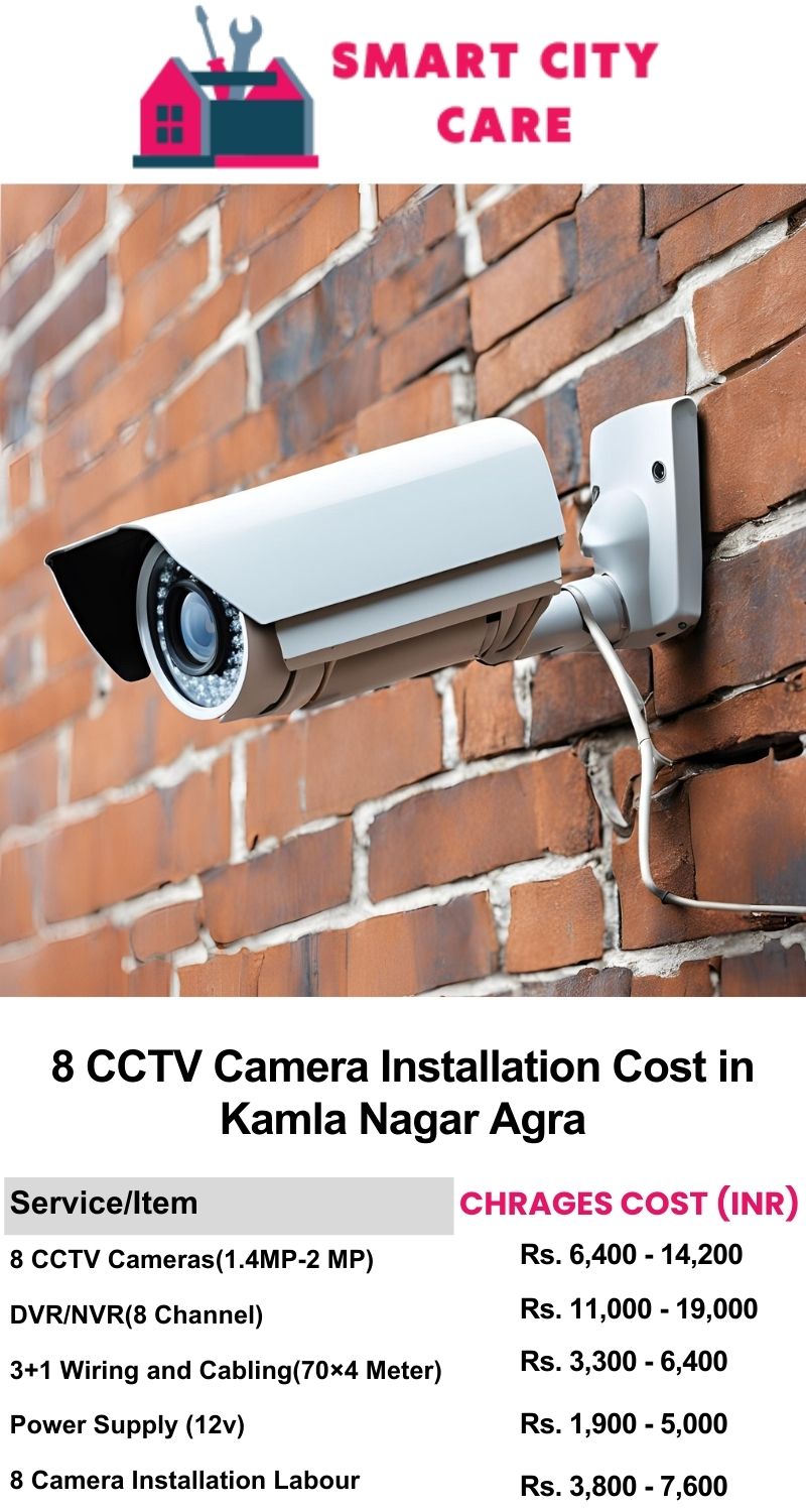 8 CCTV camera installation cost list in  Agra, Kamla Nagar