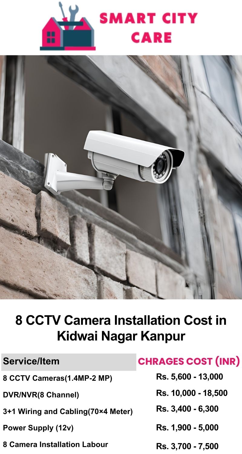 8 CCTV camera installation cost list in  Kanpur, Kidwai Nagar